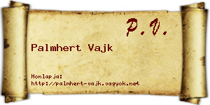 Palmhert Vajk névjegykártya